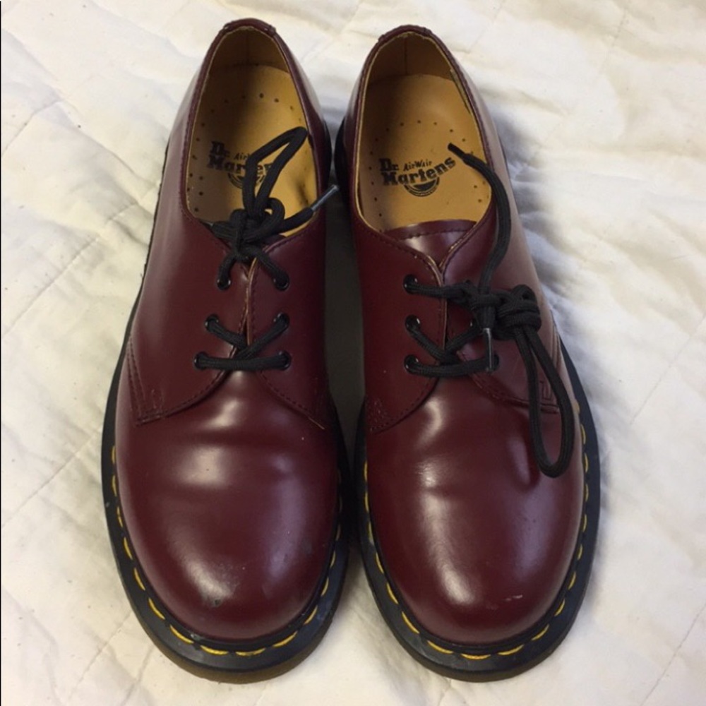 Dr Martens low top red shoe